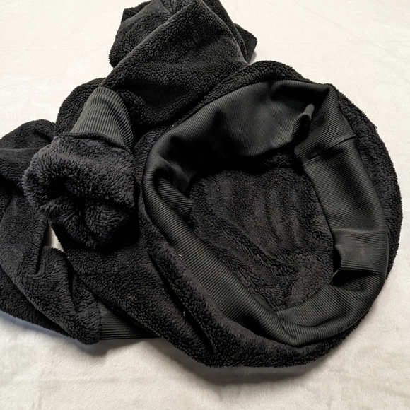 The north face fleece/sherpa fuzzy pullover hooded sweatshirt black Large - Picture 7 of 9